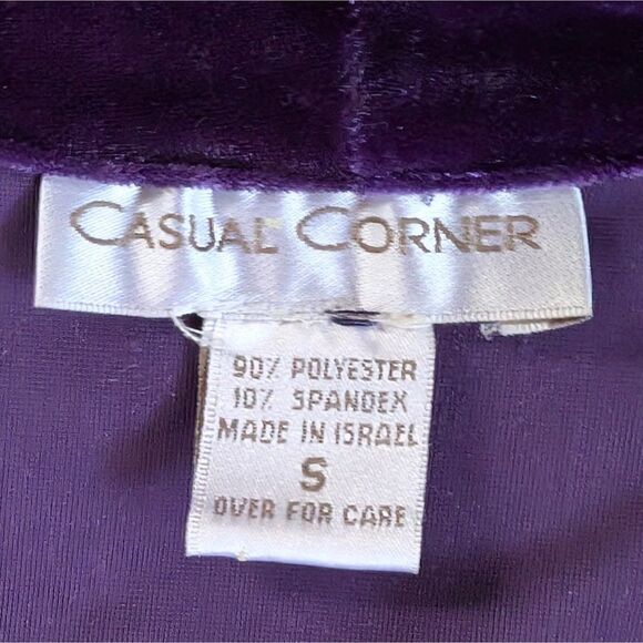 Vintage Velvet Three Piece Set Women's S/M Dark Purple Tank Cardigan Track Pants - Picture 7 of 9